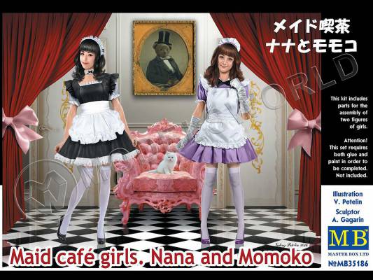 Фигуры Девушки в стиле "мэйдо-кафе". Нана и Момоко. Масштаб 1:35