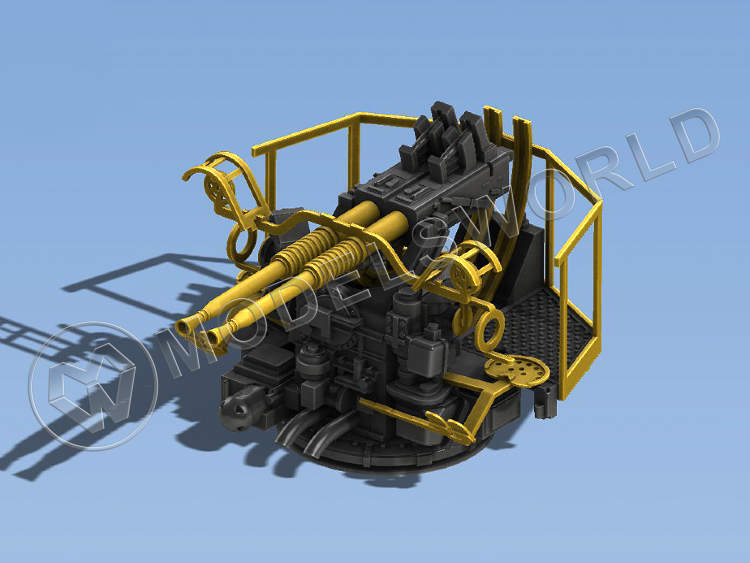 Зенитное орудие Бофорс USN 40 мм / 56 с двойным креплением вер. 1 / с Mk-51, 6 шт. Масштаб 1:350 - фото 1