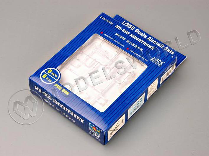 Американский многоцелевой вертолет MH-60S Knight Hawk дополнение для моделей американских авианосцев, 6 шт. Масштаб 1:350 - фото 1