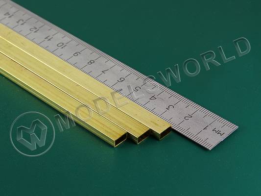 Прямоугольная латунная трубка 4х8 мм, 1 шт