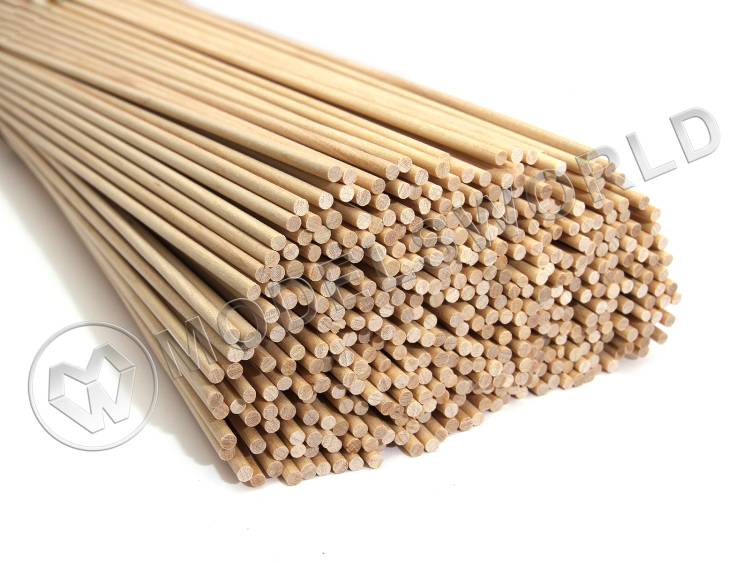 Комплект круглая заготовка, береза. Диаметр 4 мм, длина 50 см, 10 шт - фото 1