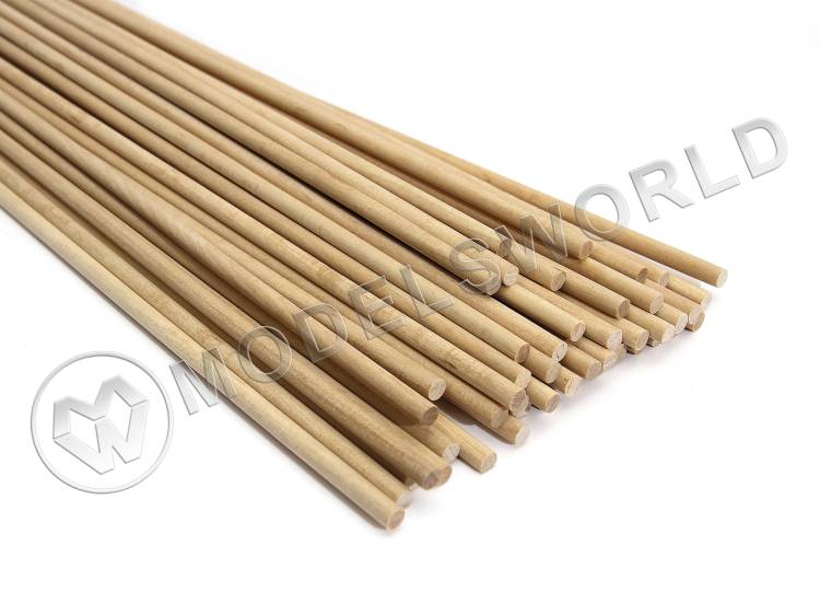 Комплект круглая заготовка, береза. Диаметр 5 мм, длина 50 см, 10 шт - фото 1