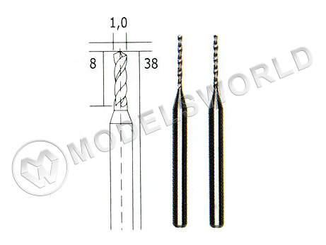 Твердосплавные сверла Proxxon 28324, 1 мм, 2 шт - фото 1