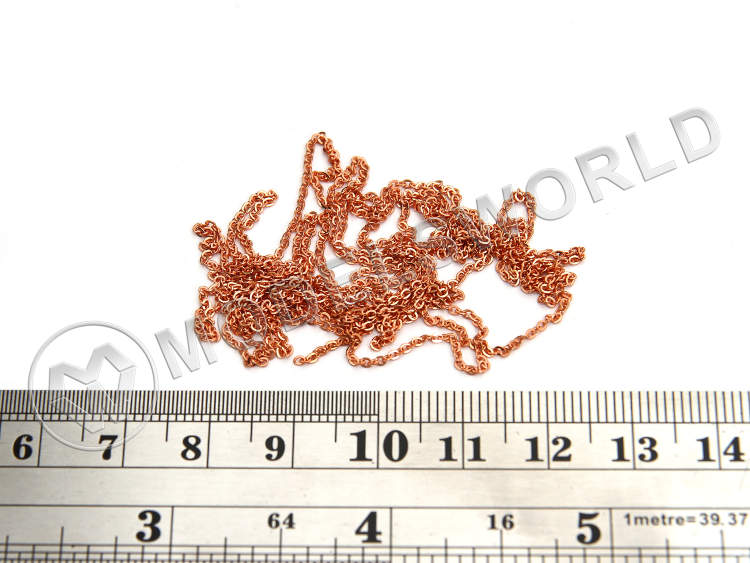 Цепь 10,5 звеньев/см, медь, длина 20 см - фото 1