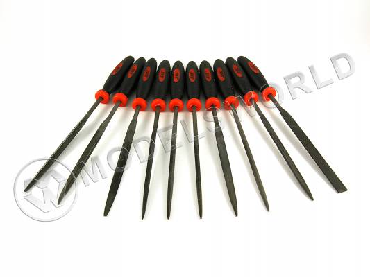 Набор надфилей с ручками, 10 шт., блистер + чехол