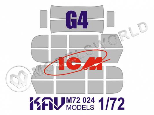 Окрасочная маска на остекление G4, ICM. Масштаб 1:72