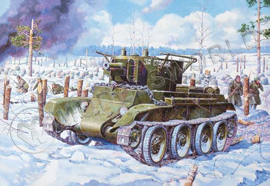 Склеиваемая пластиковая модель БТ-7А  командирский танк. Масштаб 1:35