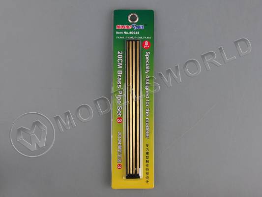 Набор латунных трубок Master Tools 1.1 мм, 1.2 мм, 1.3 мм, 1.4 мм, длина 20 см. 8 шт