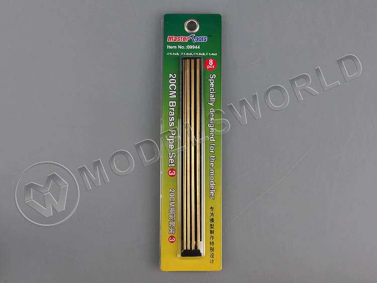 Набор латунных трубок Master Tools 1.1 мм, 1.2 мм, 1.3 мм, 1.4 мм, длина 20 см. 8 шт - фото 1