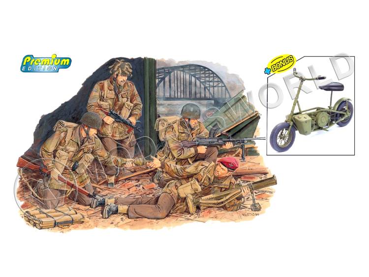 Фигуры солдат "Red Devil" w/Welbike and Drop Tube Container. Масштаб 1:35 - фото 1