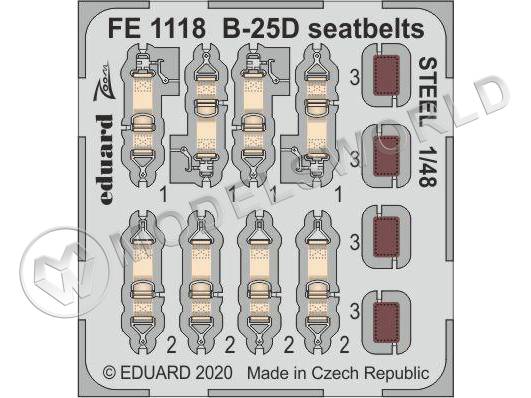 Фототравление для модели B-25D стальные ремни, Revell. Масштаб 1:48 - фото 1