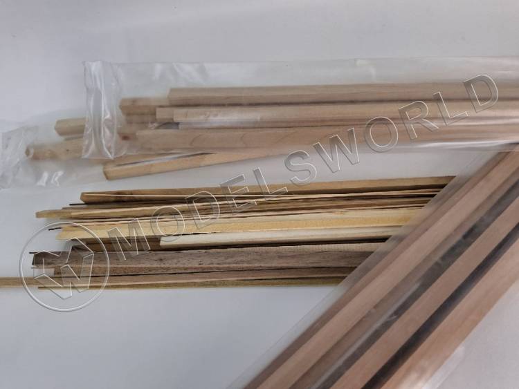Набор №7. Рейки нестандартных размеров (обрезки ценных пород дерева) - фото 1