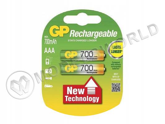 Аккумулятор GP Ni-Mh R-03 AAA 700 mAh, 2 шт