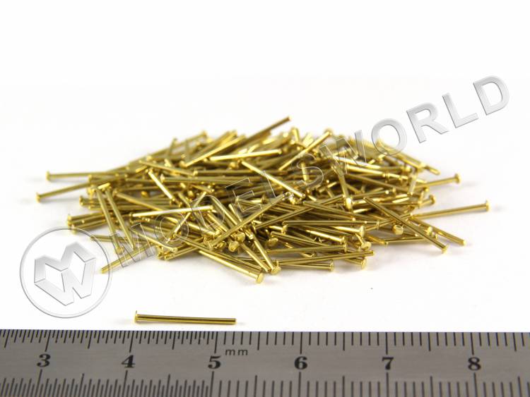 Гвоздь тупой, латунь, 12 мм, 200 шт Гвоздь тупой, латунь, 12 мм, 200 шт - фото 1