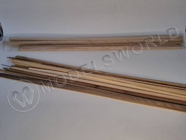 Набор №5. Рейки нестандартных размеров (обрезки ценных пород дерева) - фото 1