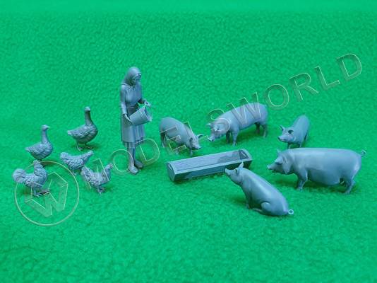 Набор фигурок "Сельский двор", 11 шт. Масштаб 1:35