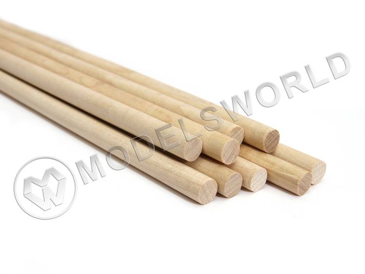 Комплект круглая заготовка, береза. Диаметр 9 мм, длина 50 см, 30 шт - фото 1