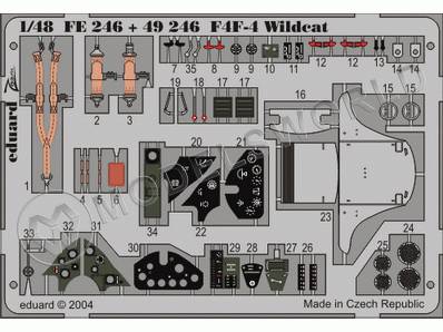 Фототравление для модели F4F-4, Tamiya. Масштаб 1:48 - фото 1
