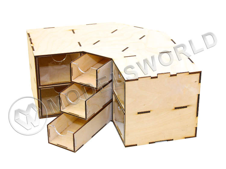 Угловой модуль-органайзер на 7 ящичков. Собранный. - фото 1